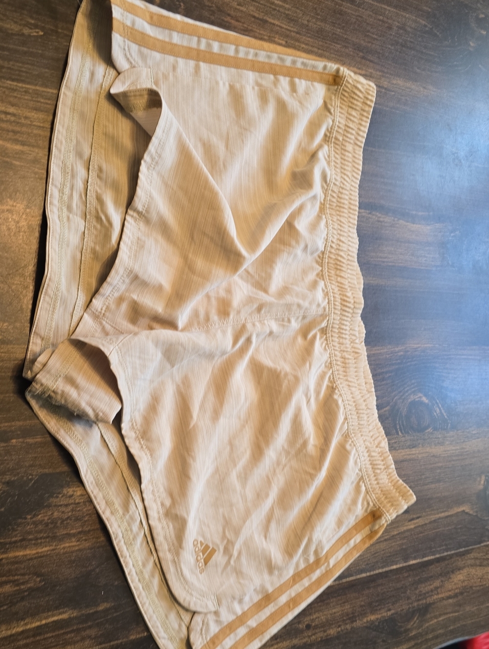 adidas Women’s Beige Athletic Shorts with Stripes